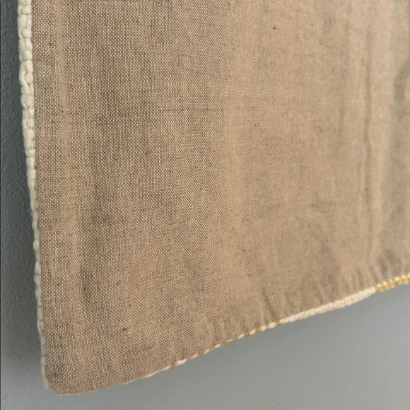Pottery Barn • NWT Faye Textured Linen Striped Euro Pillow Cover Yellow Cream